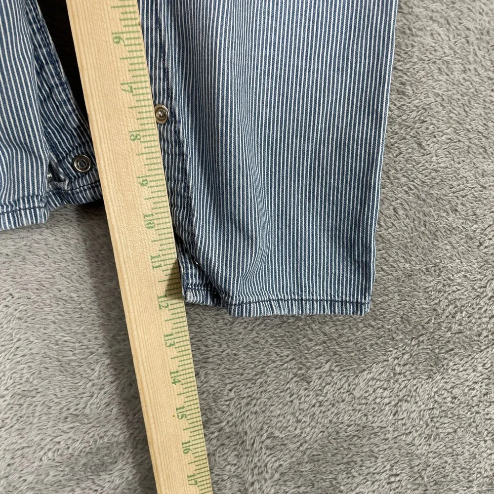 OshKosh B'gosh Hickory Stripe Overalls Kids 24 Month Blue Railroad Denim Vestbak